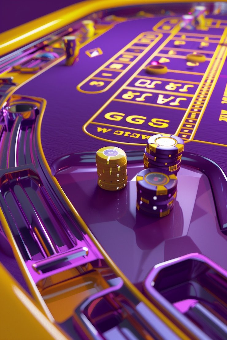 Classic blackjack table layout showing cards and chip positions